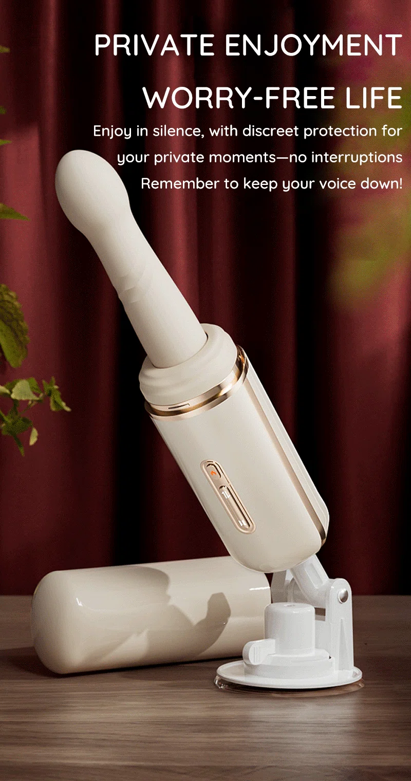 Quiet thrusting vibrator with suction cup base and removable sleeve display Discreet Sex Toys Brand - HooHss