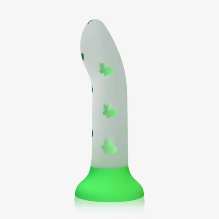 Curved glow in the dark dildo with suction cup base Discreet Sex Toys Brand - HooHss