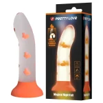 Curved glow-in-the-dark dildo with suction cup and bunny pattern packaging Discreet Sex Toys Brand - HooHss