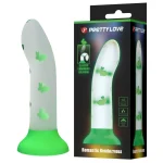 Glow in the dark curved dildo with suction cup and rabbit pattern Discreet Sex Toys Brand - HooHss