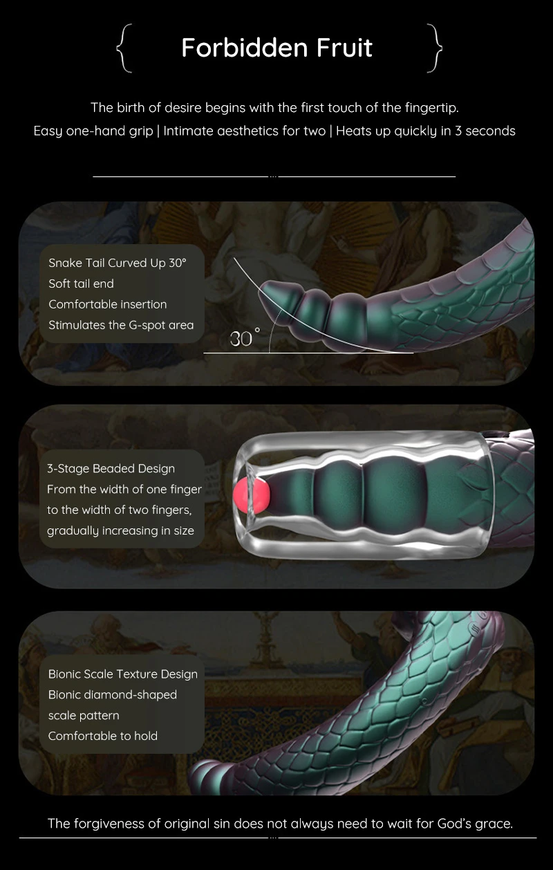 Product feature infographic showing curved beaded textured adult toy design Discreet Sex Toys Brand - HooHss