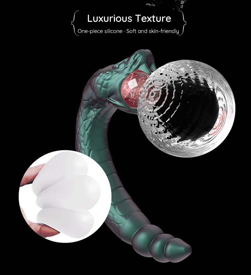Textured silicone fantasy dildo with bulbous tip and flexible tapered shaft Discreet Sex Toys Brand - HooHss