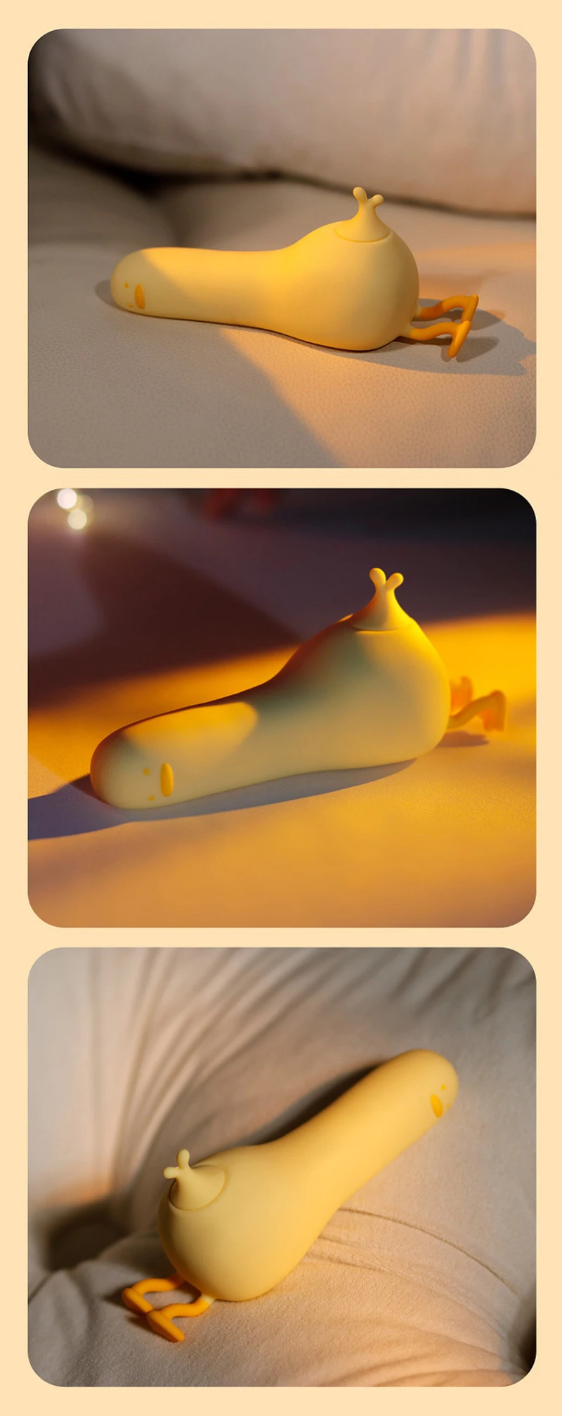 yellow duck shaped toy on sofa cushion Discreet Sex Toys Brand - HooHss