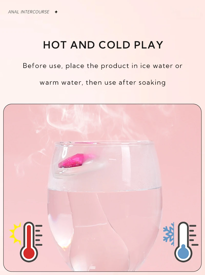 Hot and cold anal plug care guide with toy soaking in water Discreet Sex Toys Brand - HooHss