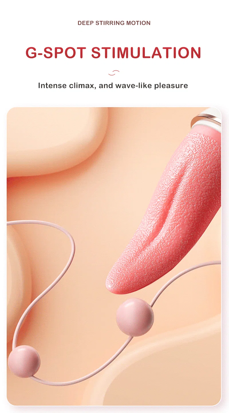Tongue vibrator illustration showing G-spot stimulation and deep stirring motion Discreet Sex Toys Brand - HooHss