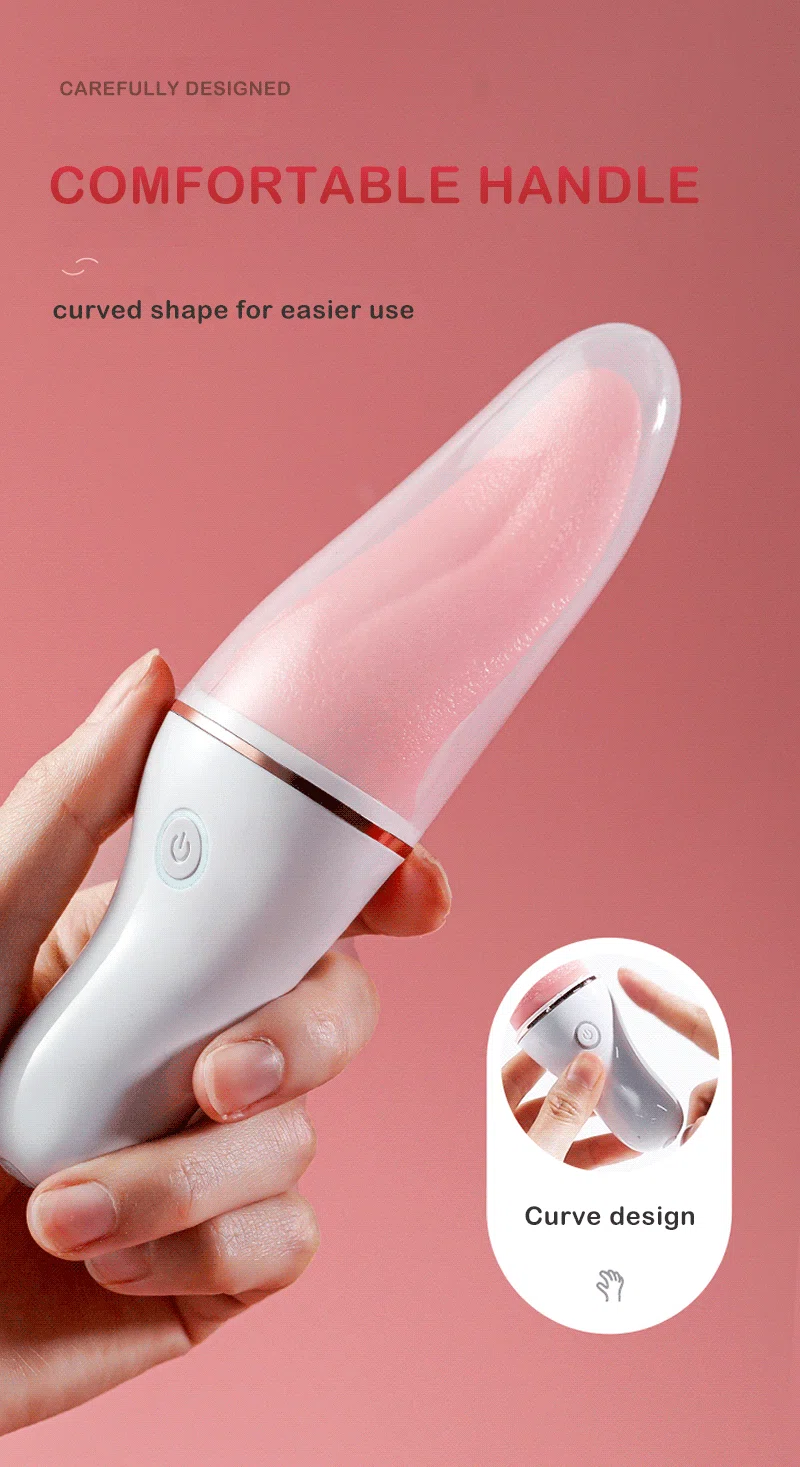 Curved tongue vibrator with comfortable handle design Discreet Sex Toys Brand - HooHss