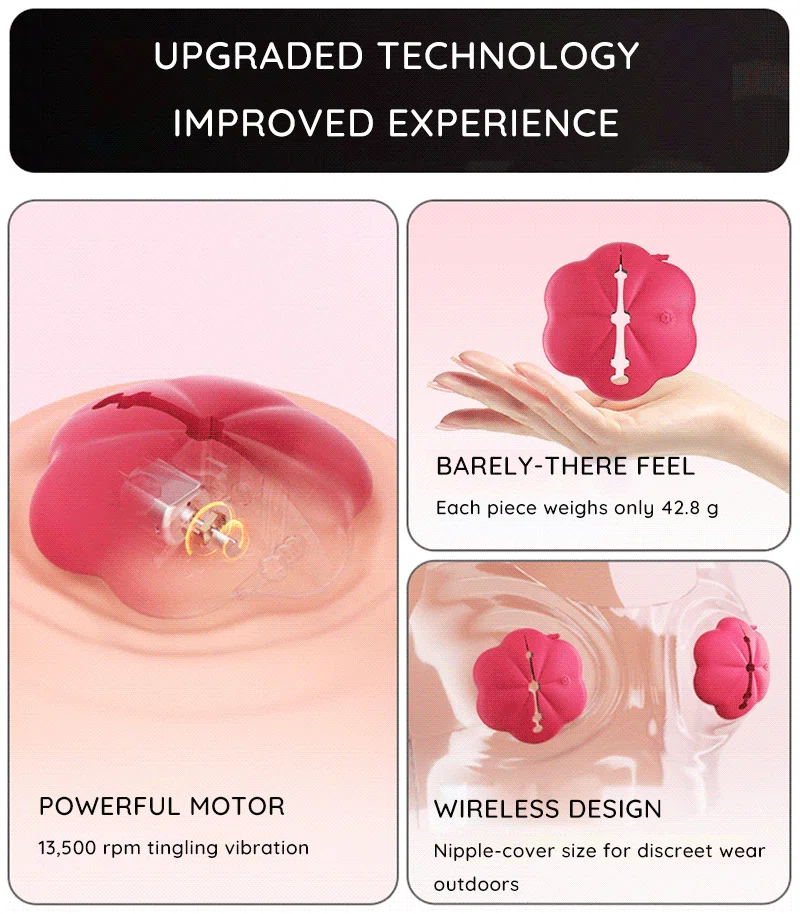 Flower shaped nipple clip with wireless design and lightweight barely-there feel Discreet Sex Toys Brand - HooHss
