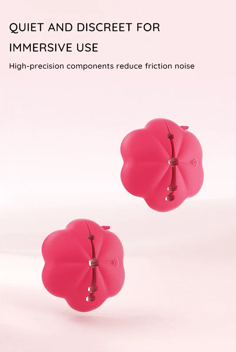 Flower shaped nipple clips with quiet and discreet use text Discreet Sex Toys Brand - HooHss