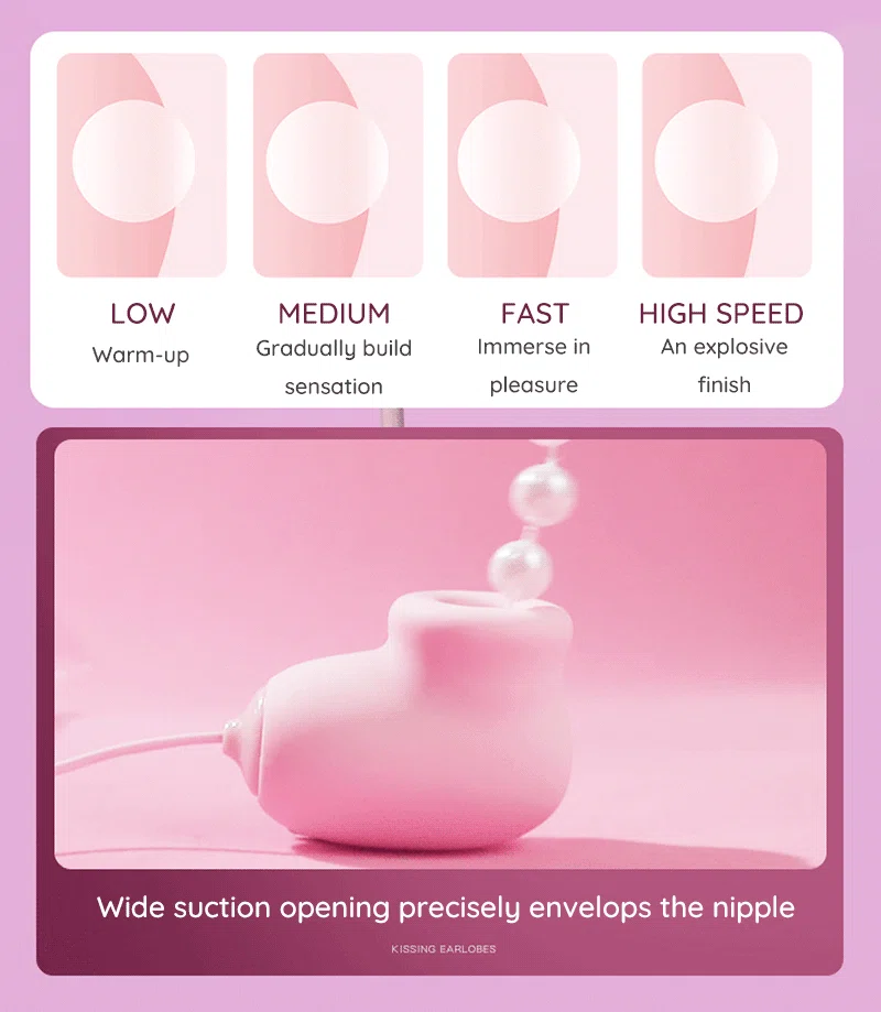 Nipple suction vibrator with four speed modes and wide suction opening Discreet Sex Toys Brand - HooHss