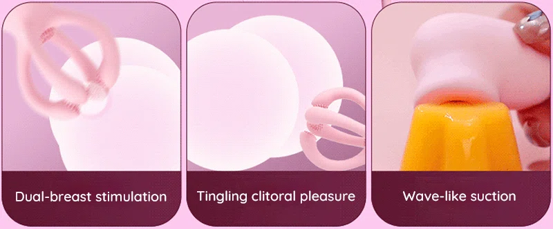 Pink octopus nipple vibrator showing dual-breast stimulation, clitoral teasing, and wave-like suction Discreet Sex Toys Brand - HooHss