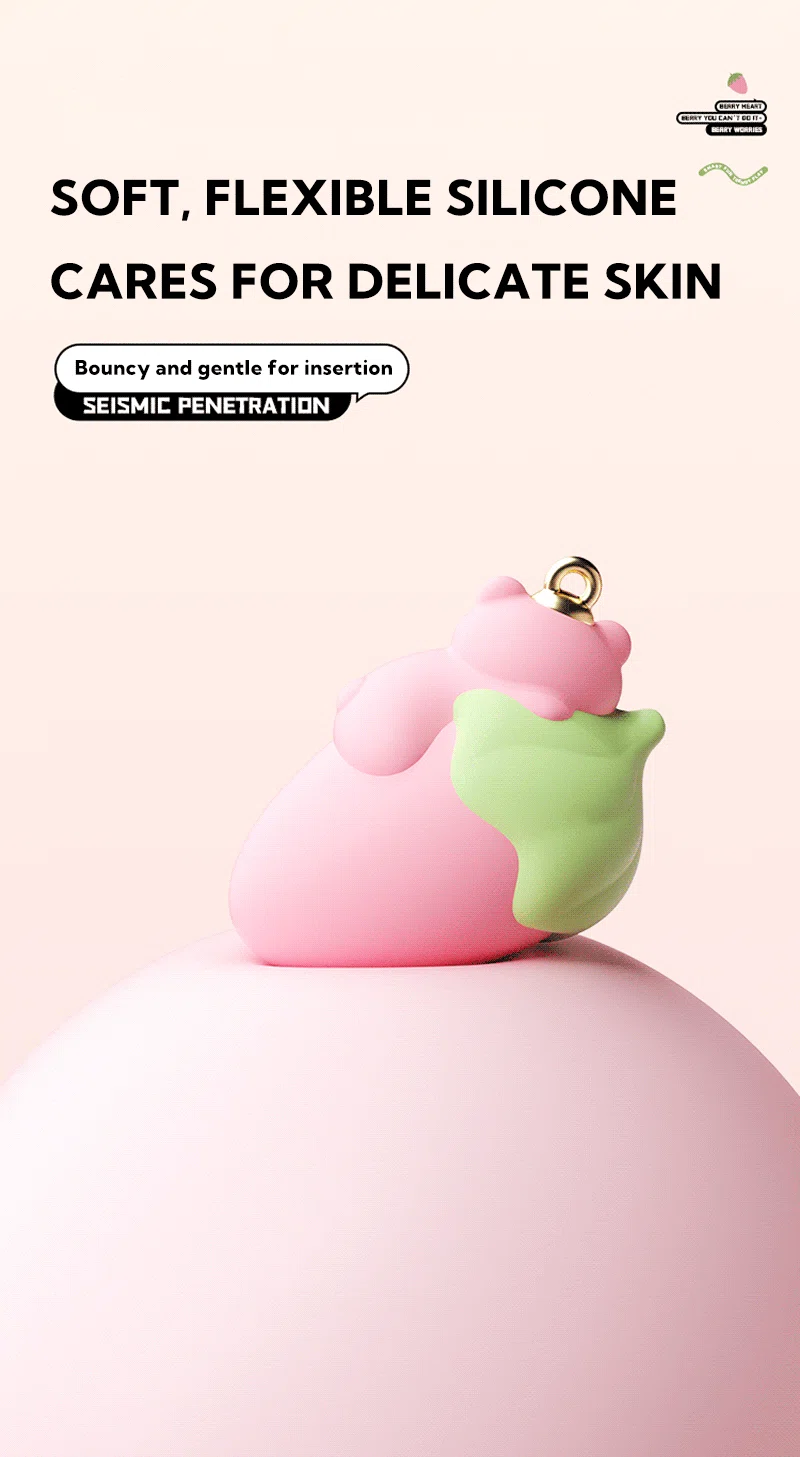 Soft silicone strawberry keychain vibrating egg for delicate skin Discreet Sex Toys Brand - HooHss