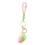 Strawberry keychain vibrating egg with pink strap and gold clasp Discreet Sex Toys Brand - HooHss