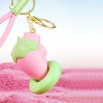 Strawberry keychain vibrating egg charm in pink and green Discreet Sex Toys Brand - HooHss