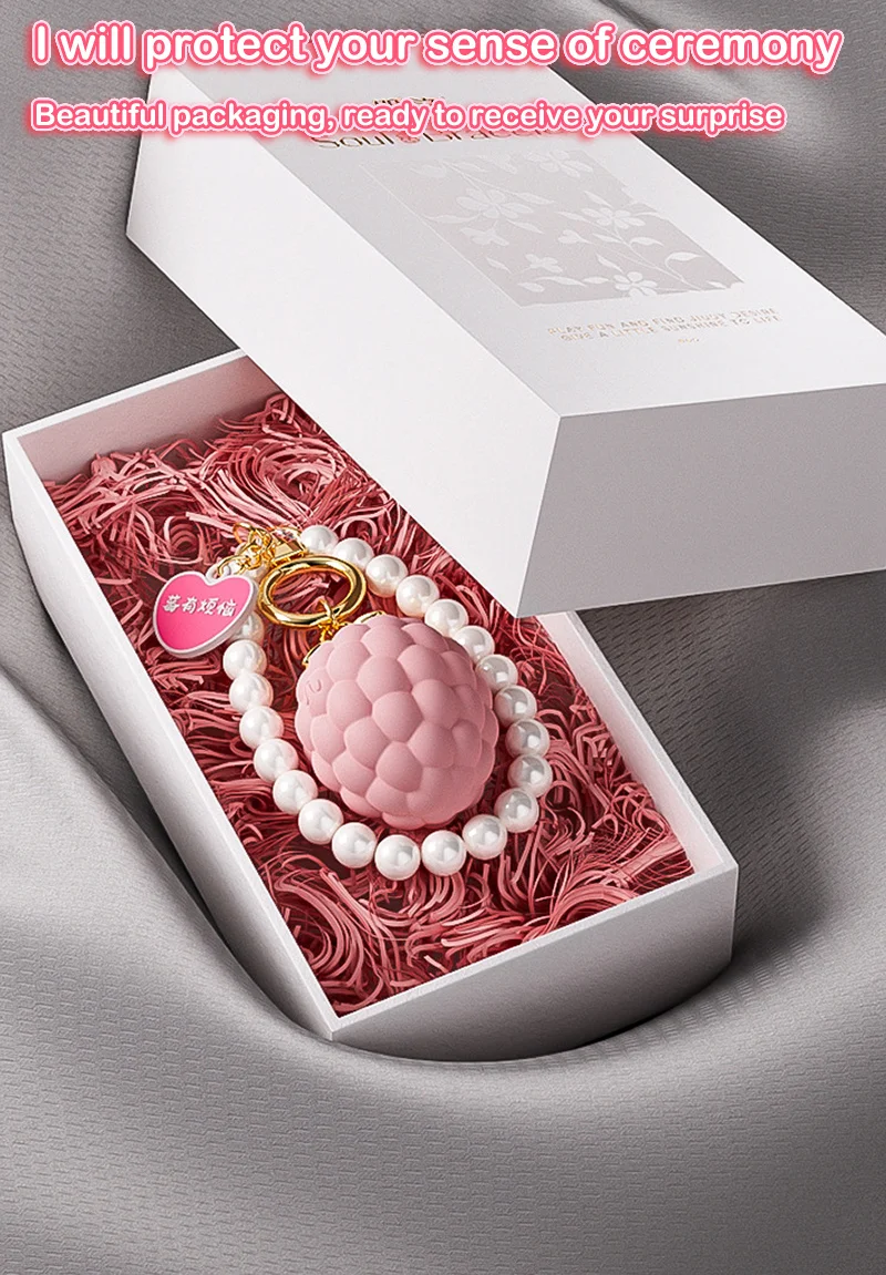 Berry shaped vibrating bracelet gift box packaging with pearl style wrist strap Discreet Sex Toys Brand - HooHss