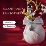 silver anal plug with white faux fur bunny tail and bow for beginners Discreet Sex Toys Brand - HooHss