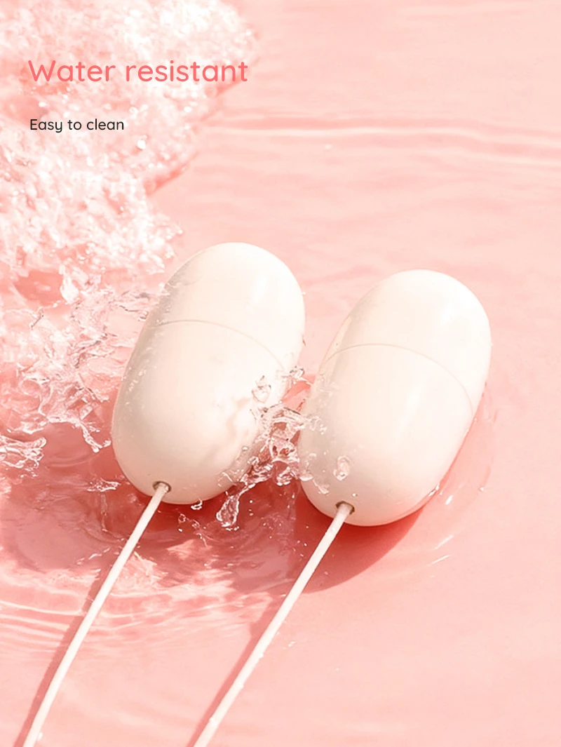 Water resistant wired double bullet vibrator in pink water splash scene Discreet Sex Toys Brand - HooHss