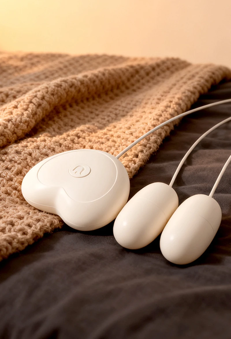 double bullet vibrator with wired control on bed blanket Discreet Sex Toys Brand - HooHss