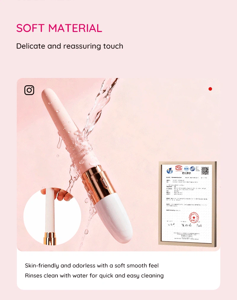 Slim beginner vibrator with soft material and waterproof cleaning demonstration Discreet Sex Toys Brand - HooHss
