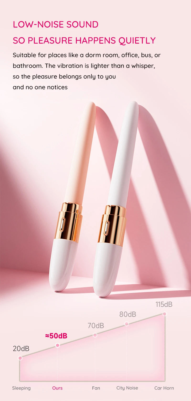 Low-noise slim beginner vibrator comparison with pink and white designs Discreet Sex Toys Brand - HooHss