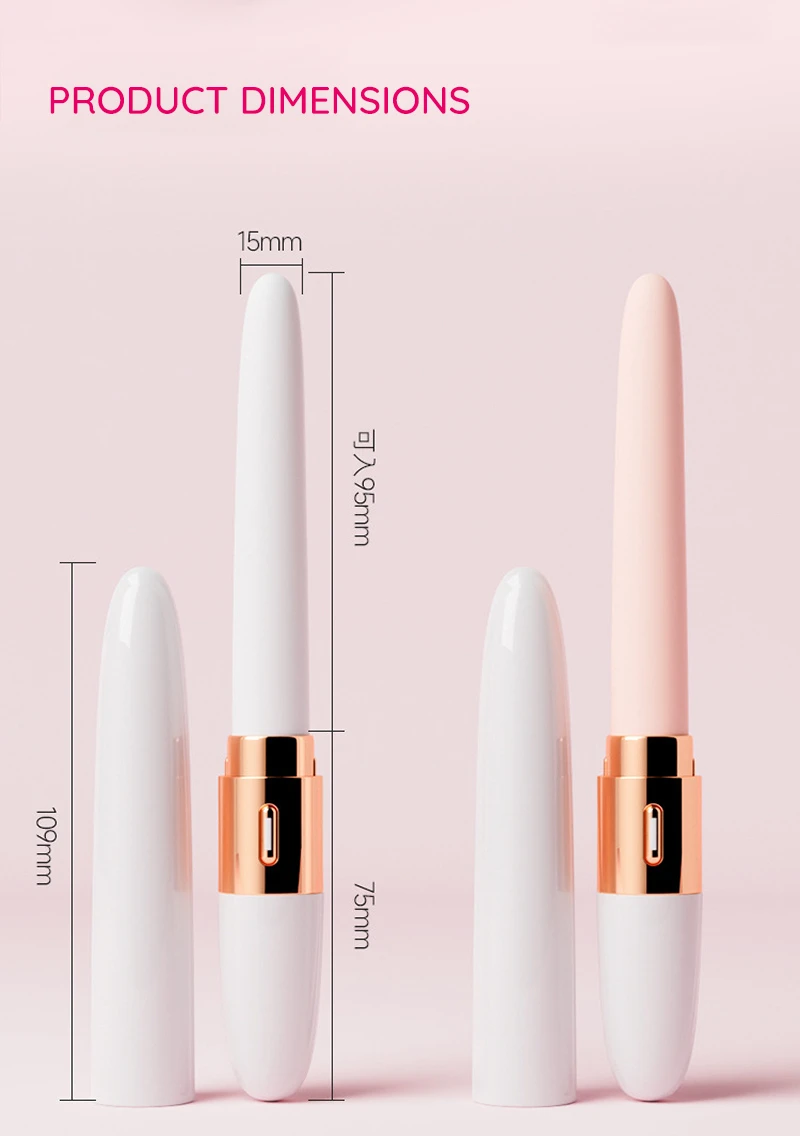 Slim beginner vibrator product dimensions with cap and length measurements Discreet Sex Toys Brand - HooHss