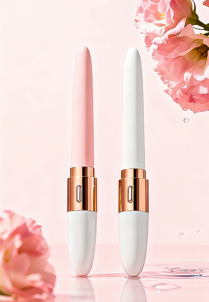 Slim beginner vibrator in pink and white with rose gold accents Discreet Sex Toys Brand - HooHss