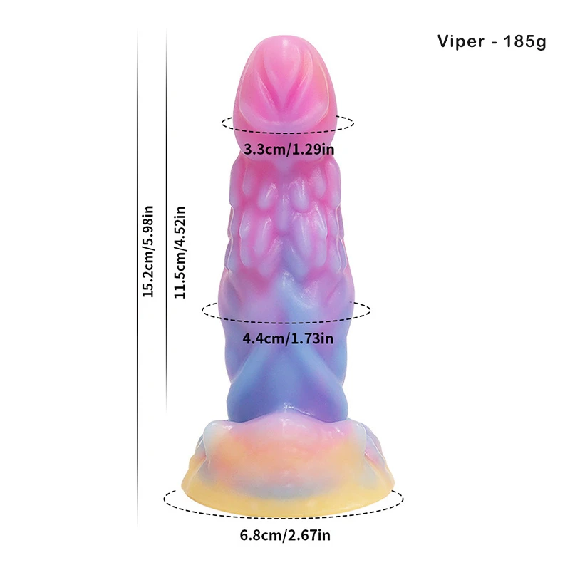 Fantasy tentacle dildo with measurement guide and flared base Discreet Sex Toys Brand - HooHss