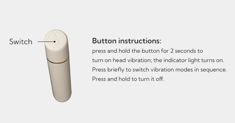 Slim vibrator button instructions diagram with labeled switch Discreet Sex Toys Brand - HooHss