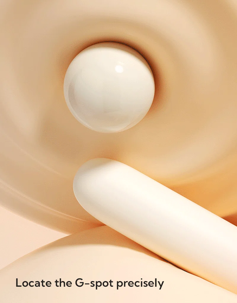 Slim white G-spot vibrator tip close-up for precise stimulation Discreet Sex Toys Brand - HooHss